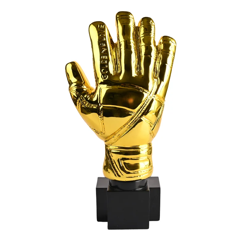 New Arrival Soccer Golden Glove Soccer Trophy Best Player Award Birthday Gift Football Trophy Decor Soccer Golden Ball Trophy