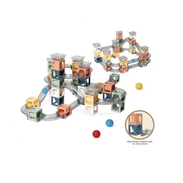 41 pcs DIY STEM Toy 3D Marble Run Magnet Magnetic Cube Construction Race Track Blocks Set