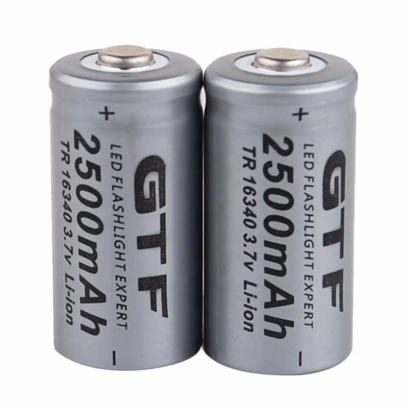 2500 мАч перезаряжаемая литий-ионная батарея 16340 CR123A для светодиодного фонарика лазерная указка