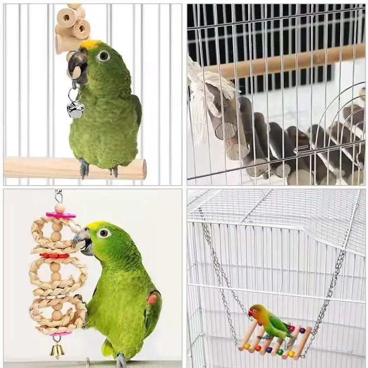 8 piece set parrot nibble play set swing and ladder stand pet toy pet shops bird toys