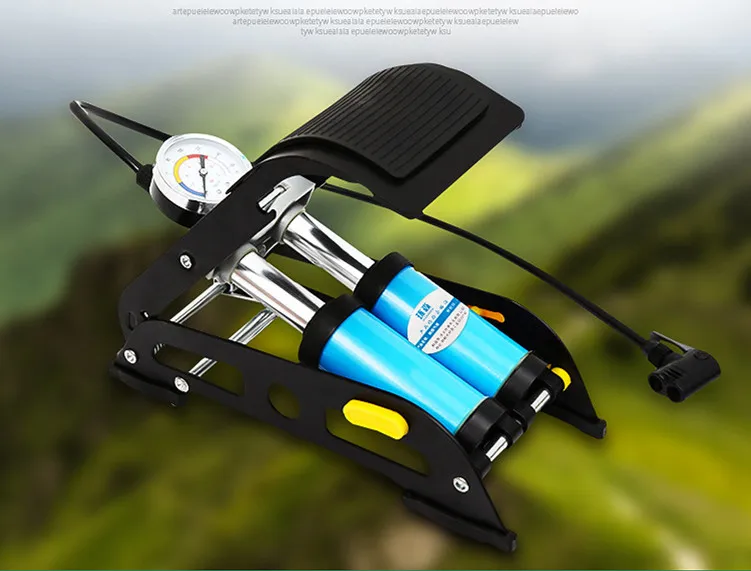 Foot pump mini portable inflatable bicycle pump high pressure double tube pedal for pump