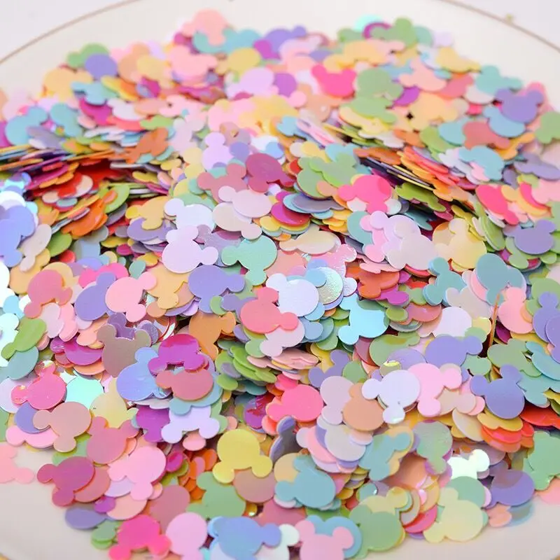 Factory Bulk 1 Kilogram Custom Colorful Loose Mickey Head PVC DIY Glitter Sequins Spangle Ornaments Decoration Accessories