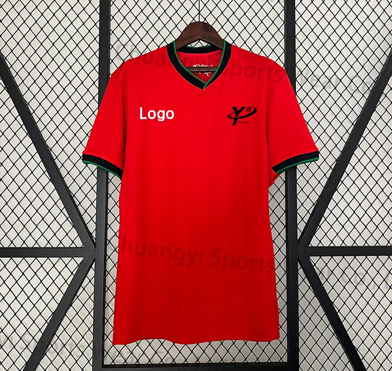 24-25 Unisex Quick-Drying Soccer Jersey Red White Custom Football Shirt Fans Players National Team Customized  Football Jersey