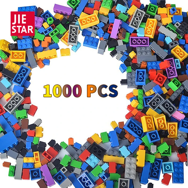 JIESTAR TOY 1000 pcs Classic Bulk Small Block Classic Building Bricks Set Basic Building Blocks Compatible with All Major Brands