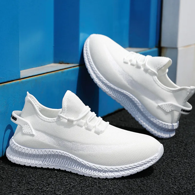 Knitted Upper Cheap Running Shoes Sports Non Slip Athletic Lightweight Sneakers For Men