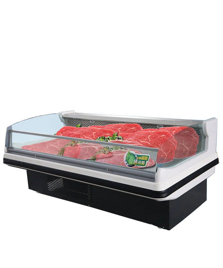 Cold Meat Cabinet Supermarket Fresh Pork Refrigerated showcase Fruit and Vegetable Barbecue Fresh-keeping Refrigerator a