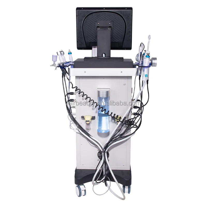 Aquasure High Pressure Oxygen Jet 10 IN 1 Facial Vacuum Blackhead Remover Skin Scrubber Oxygen Facial Machine Salon Use
