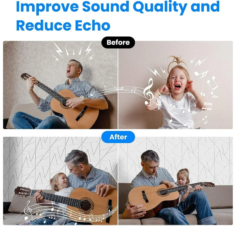 12pcs/set Acoustic Panel Sound Proof Panels Square Self-Adhesive Polyester Acoustic Panels for Studio Recording Office Home
