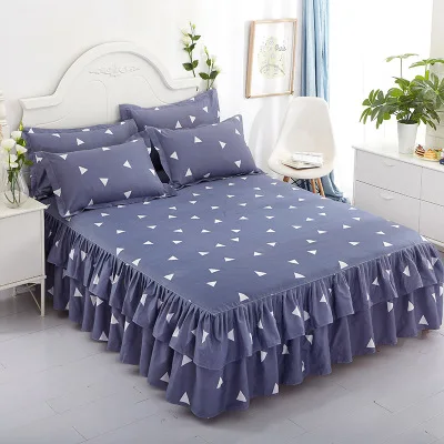 Bed skirt Floral Fitted Sheet Cover Graceful Bedspread Lace Fitted Sheet Bedroom Bed Cover Skirt Wedding Housewarming gift M0436
