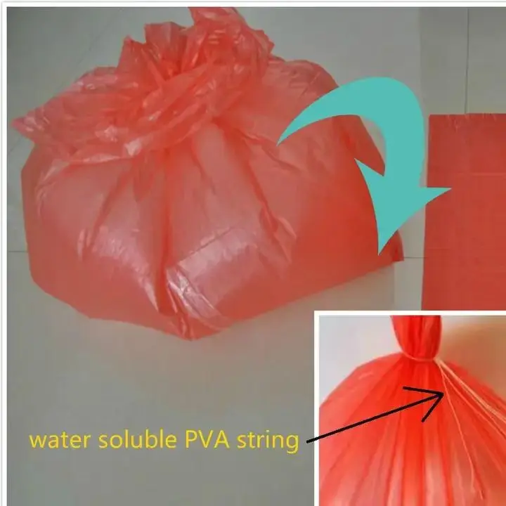 Supply Water Soluble Washing Bag Hospital Dissolvable PVA Hot Water Soluble Plastic Bag Laundry Bags