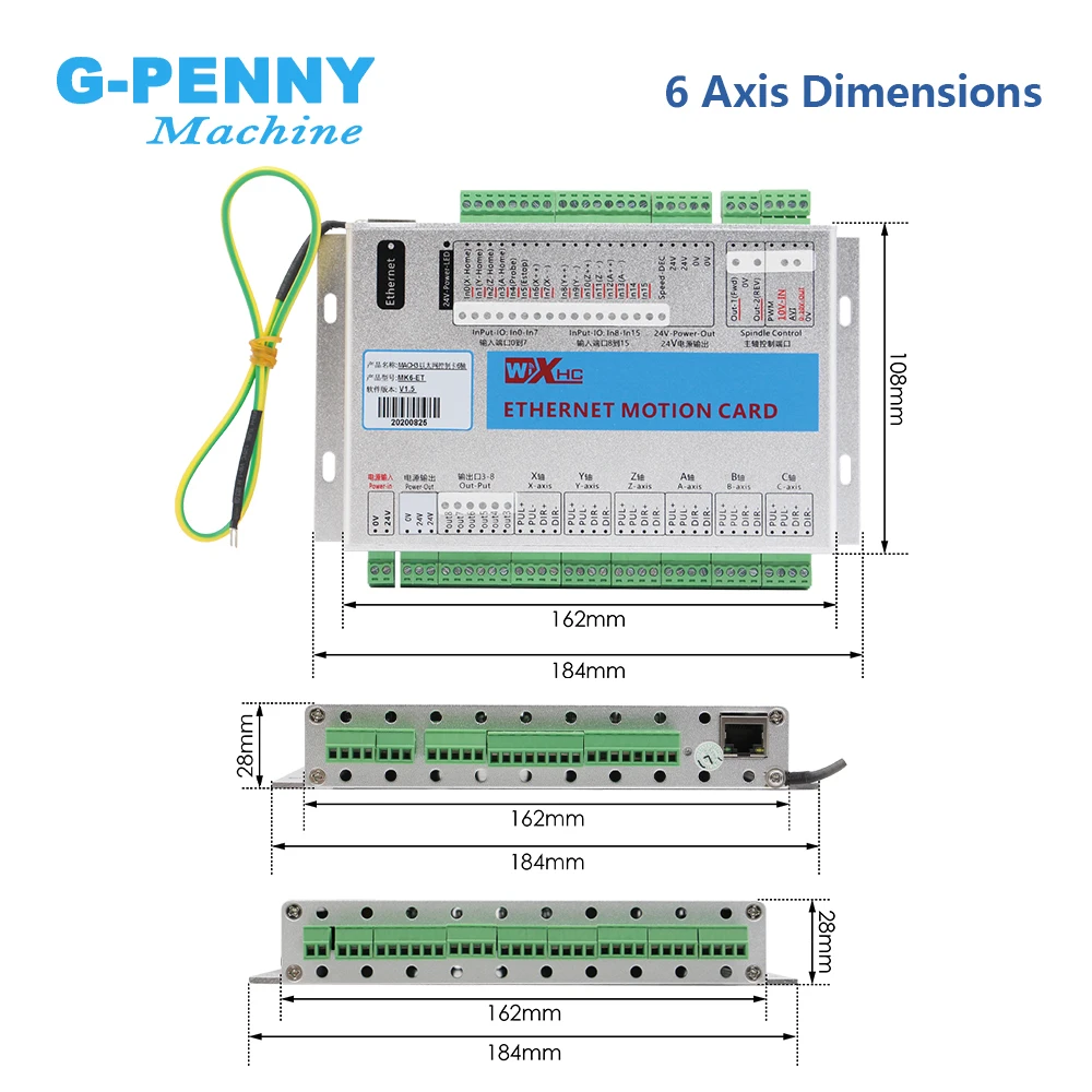 XHC Ethernet 2000KHZ Frequency For stepper motor/servo 4 axis machine cnc motion Controller board