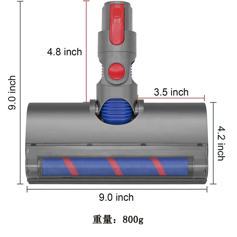 For D yson V7 V8 V10 V11 V15 Vacuum Cleaners with Replacement Roller Brush Bar LED Headlights Floor Brush Attachment