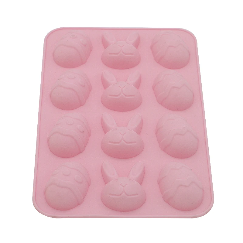12 cavities Easter egg and rabbit silicone chocolate cake mould silicone molds for cake decorating