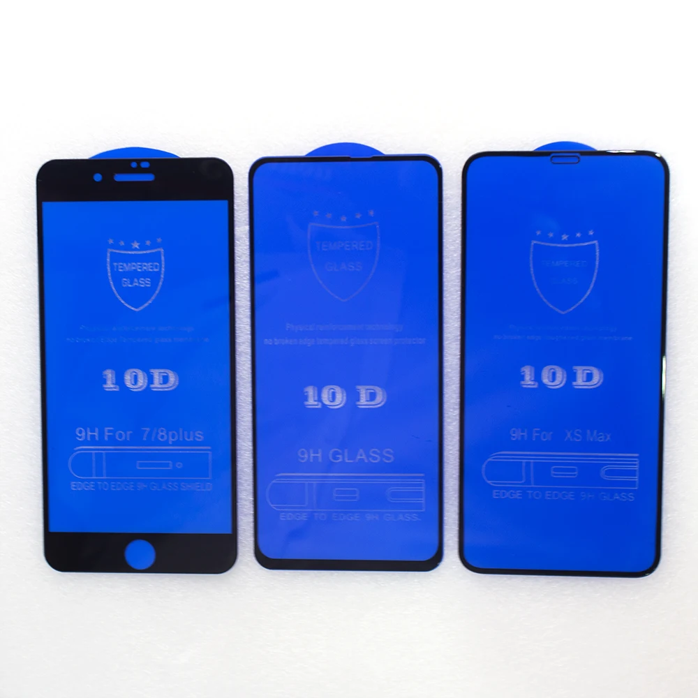 10D полное покрытие с клеем от края до защита экрана телефона стекло для iPhone XS