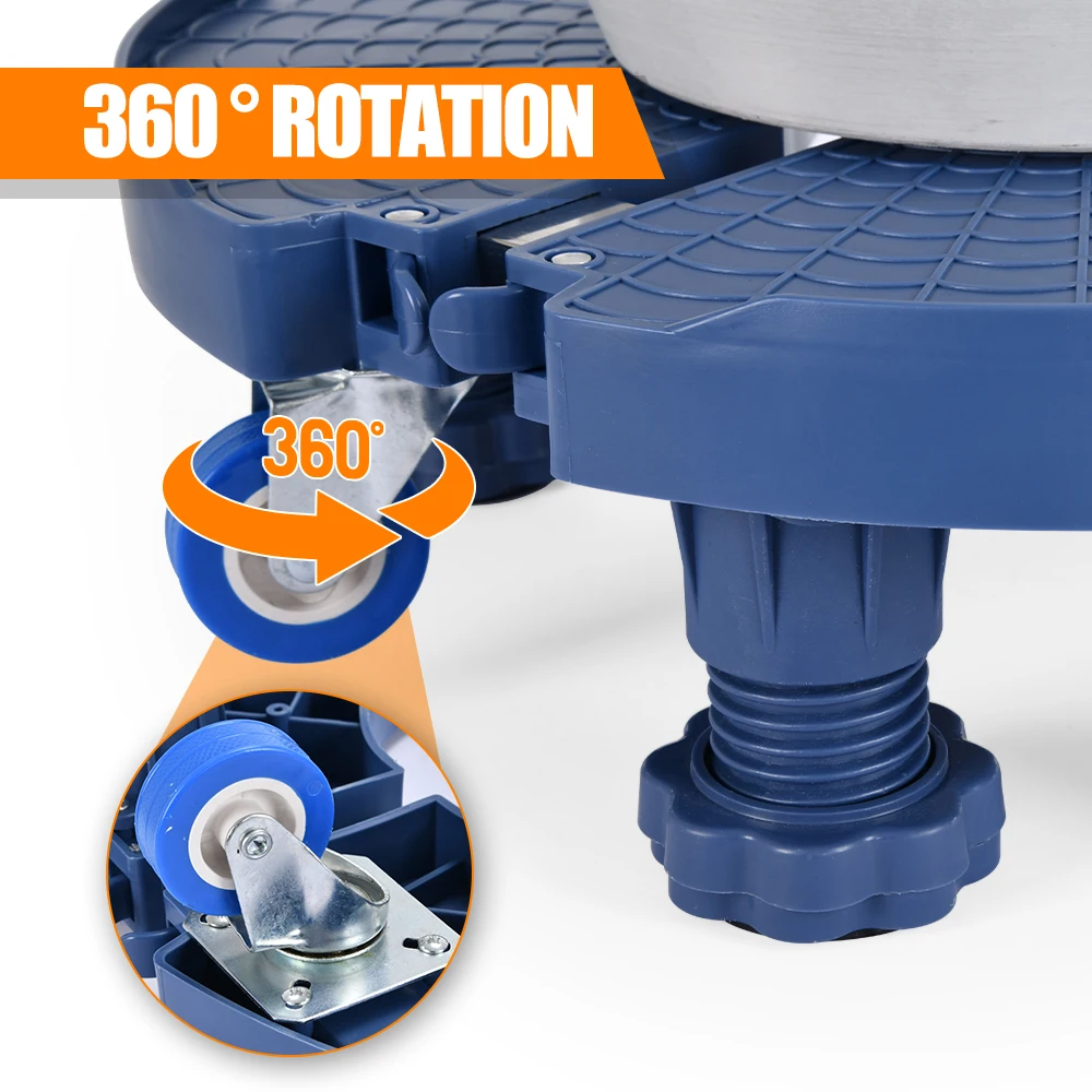 VERTAK Indoor Rollable Plant Dolly Adjustable Wheeled Planter Saucer Tray Anti-skid Plant Pallet Caddy with 4 feet & 4 wheels