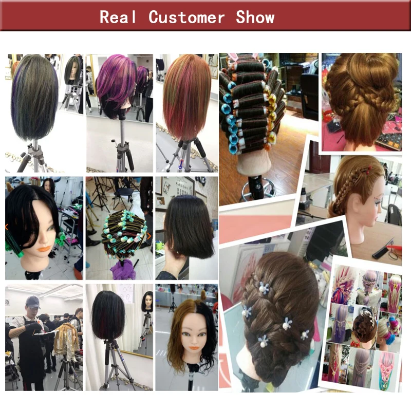 Female 100% Real Natural Human Hair Hairdressing Cosmetology Training Mannequin Head