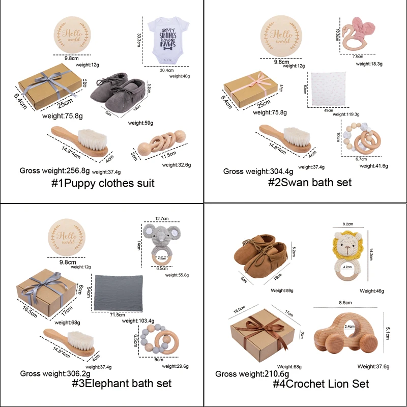 Hot sale new Diy baby gift baby shower gift set Milestone cards muslin comforter blanket Towel Baby Rattle Teething Toy Bathing