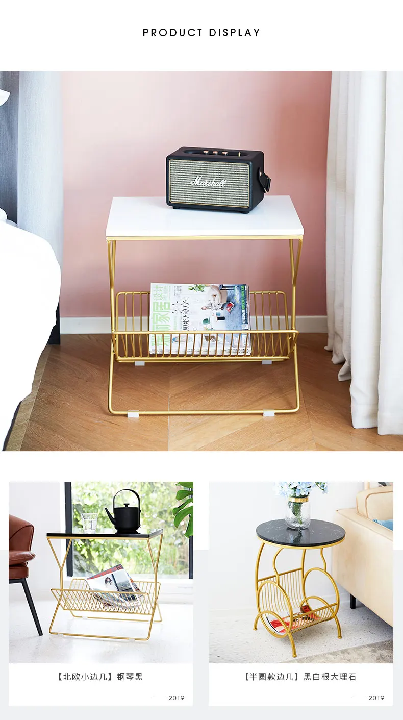 Nordic Design Modern Solid Wood Luxury Bedside Table Nightstand Side Table with 2 Drawer