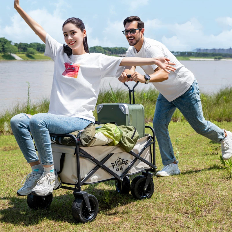 Outdoor Garden Beach Trolley Fishing Folding Camping Cart Wagon Portable Shopping Tour Hand Luggage Cart Trolleys