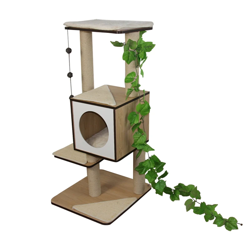 
MDF Pet Tower Ceiling Condo Natural Paradise Wall Activity Centre China Hou Cat Tree Castle 