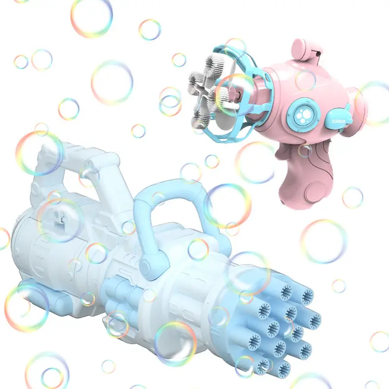 Blowing mini or bazooka electric wrap shooter pistola de burbuja water gatling bubble machine for soap automatic bubble toy gun