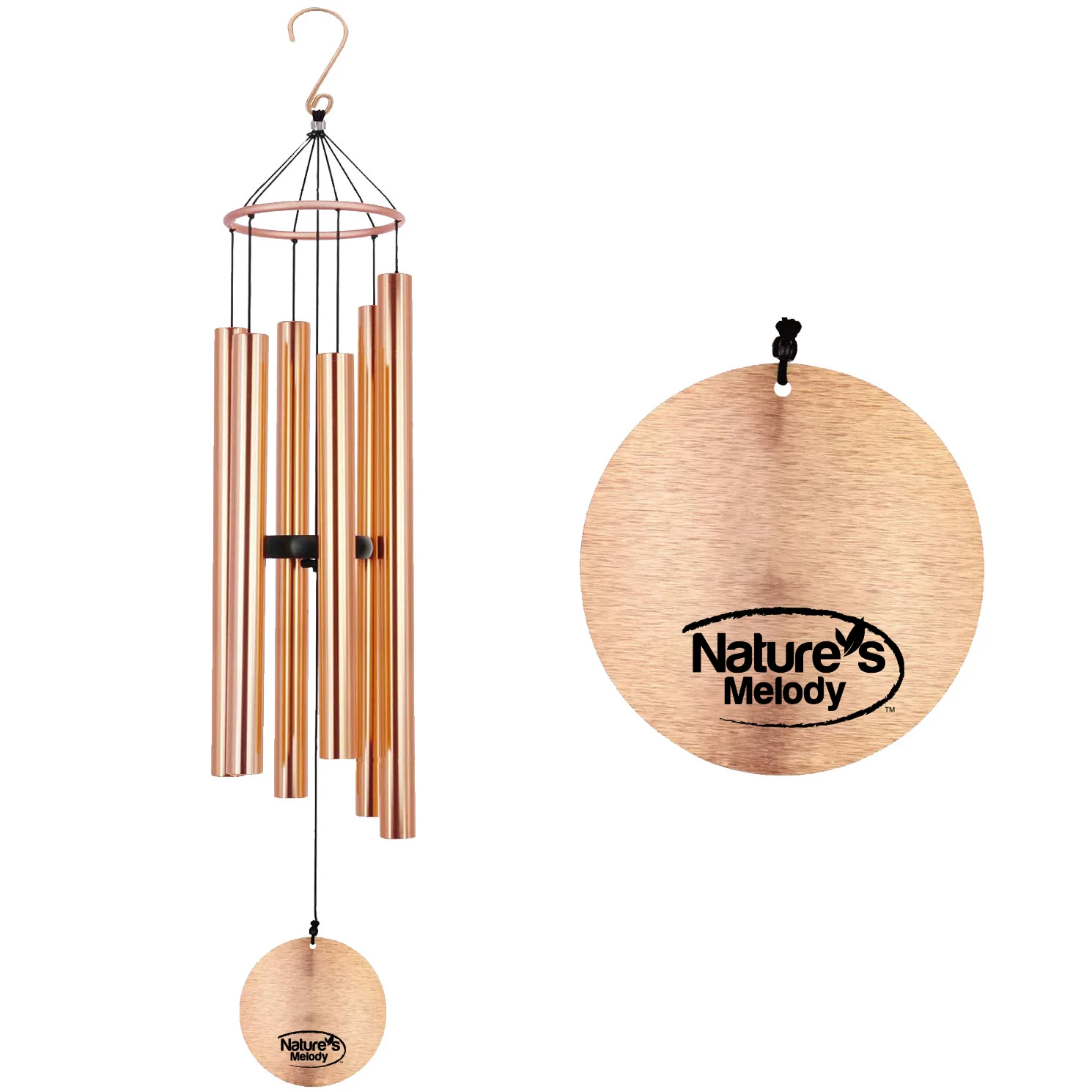 Hanging Outdoor Metal Wind Chimes 6-Tube Copper Church Bells for Garden Home Improvement Condolence Memorial Wind Chimes