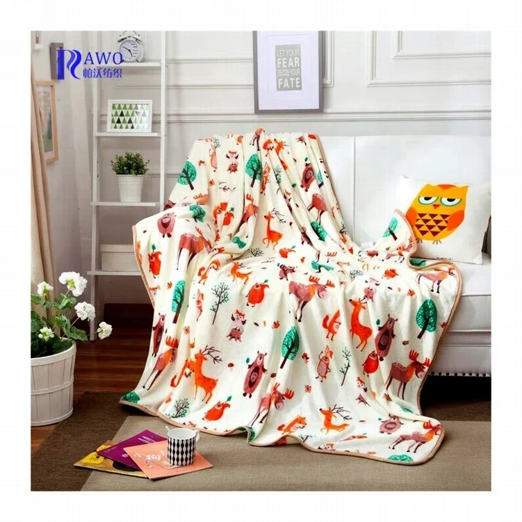Animal print sofa throw animal fleece blankets 100% polyester fleece blanket for kids