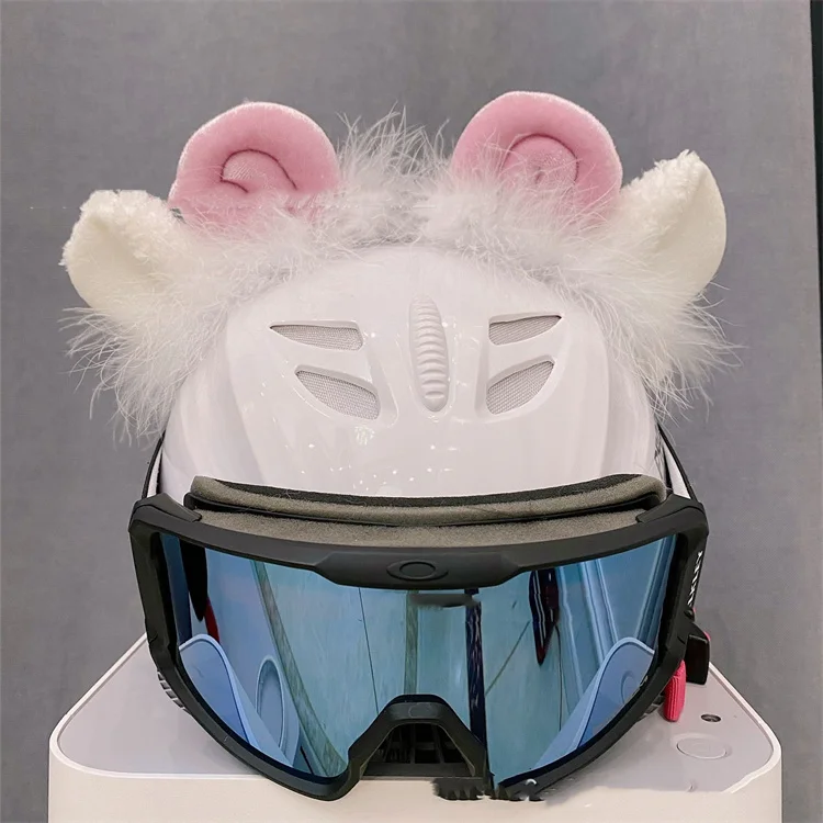 THC-8E002   Helmet decoration motorcycle ski plush fluffy cartoon animal ear detachable helmet decoration