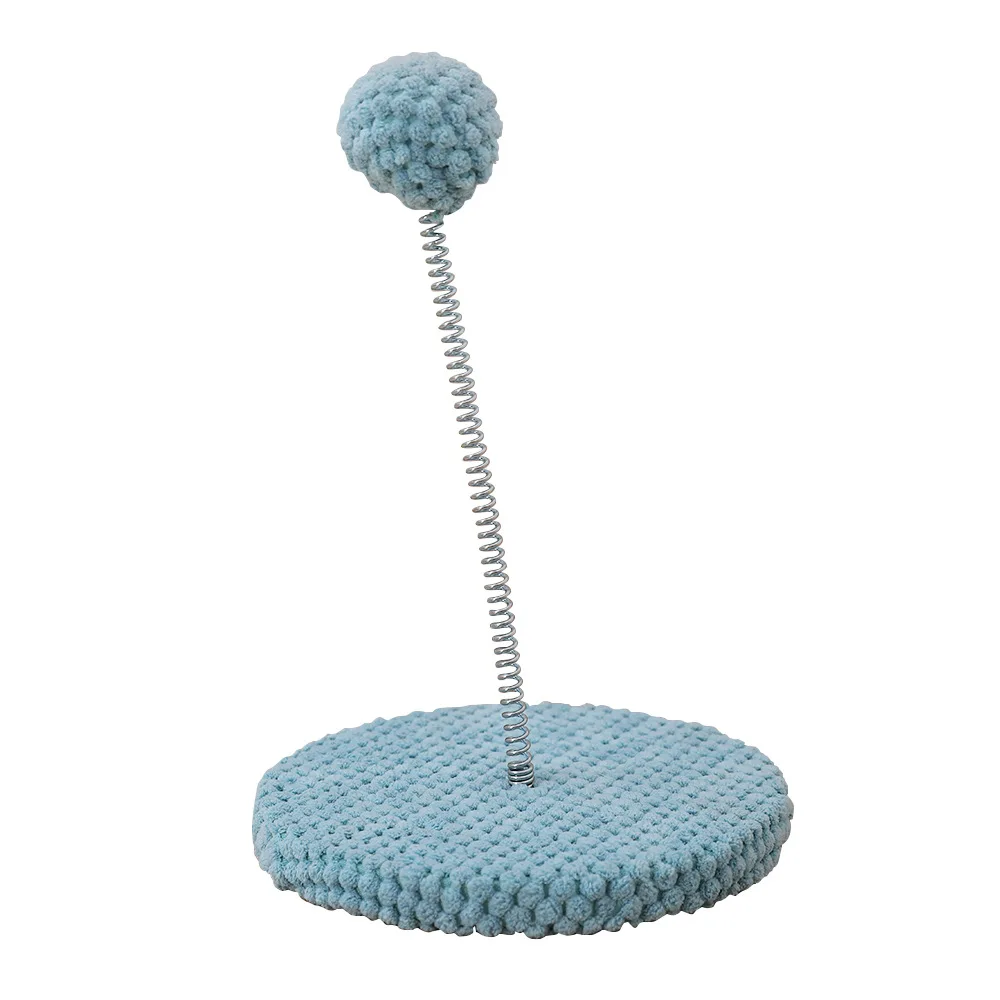 Multifunctional funny cat stick small bee design pet toy spring ball cat scratching board feather cat scratching board