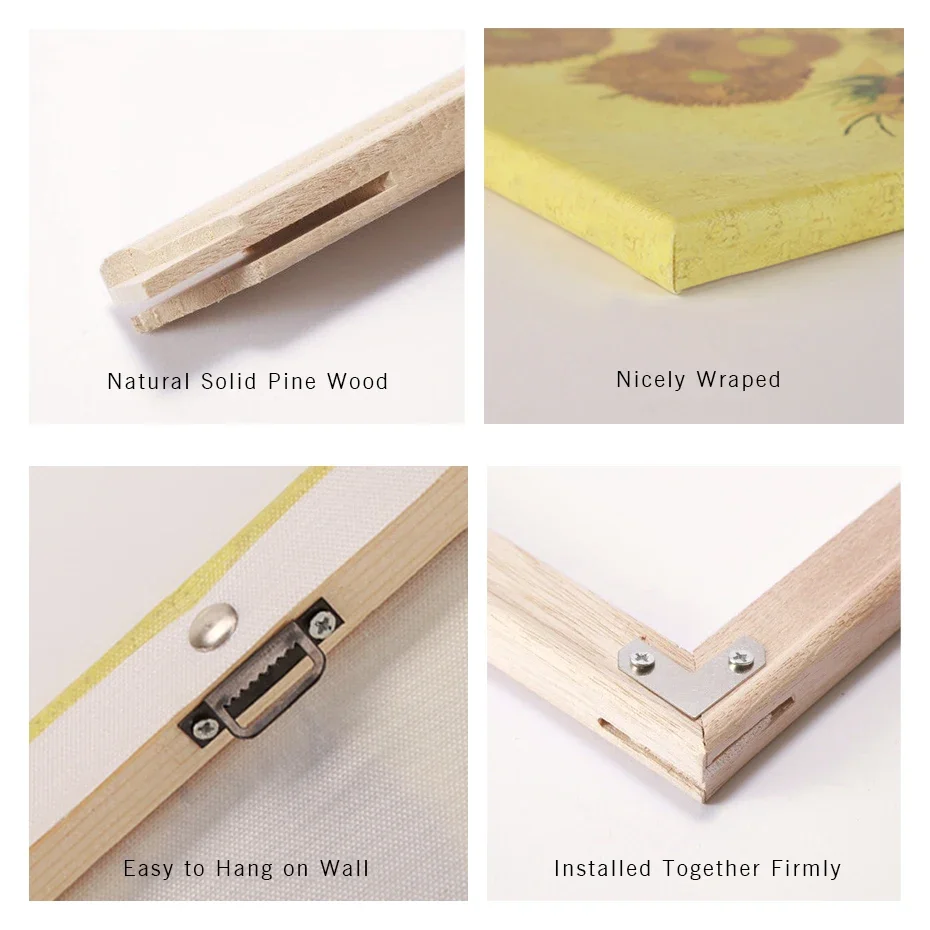 Solid Wood Canvas Picture Frame Kit DIY Stretcher Bars for Canvas Prints Diamond Oil Painting