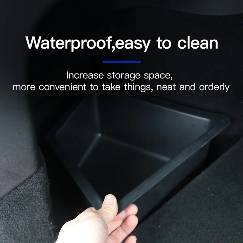 Оптовая продажа, бокс для хранения автомобиля Tesla Model Y, сделанный в Шанхае, боковой ящик для хранения в багажнике автомобиля, флокирующая подкладка, разделительный ящик