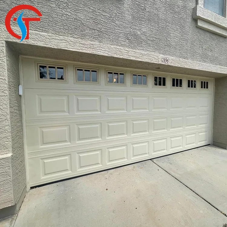 Sectional Garage Doors Aluminium Tempered Windows Automatic Sandwich Panel Overhead Garage Door Roller Shutter Door For Villa