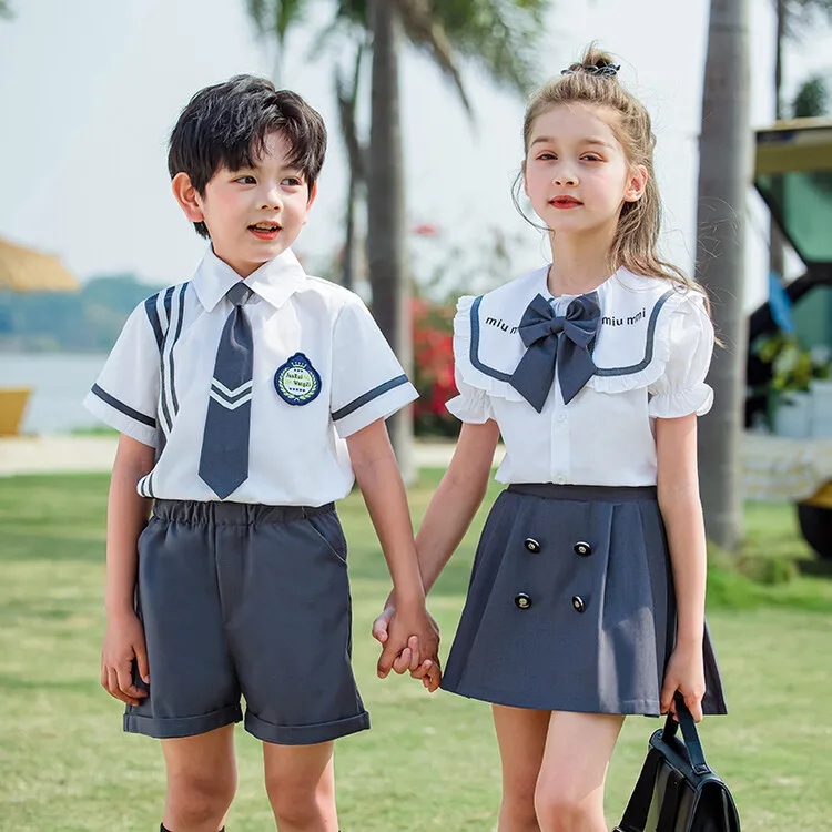 Summer Kids Clothes School Uniforms for Girls Suits Fashion Suit Boys Set School Uniforms