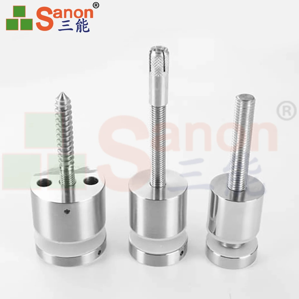 SANON Glass Balustrade Stair Fitting Glass Spacer Solid Wall Mounted Stainless Steel Standoff