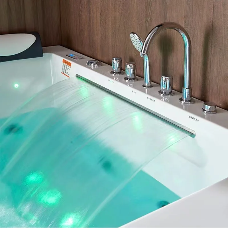 2 Person Luxury Hot Spa Bath Tub Whirlpool Acrylic Freestanding Waterfall Massage Bathtub With Jet