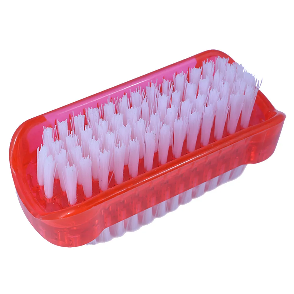 Plastic Double Sided Nail Dust Brush Nail Scrubber Cleaning Brush