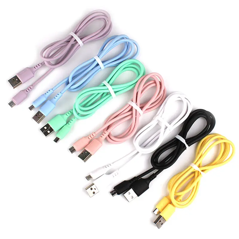 Silicone Data Cable 2A Fast Charging Charger Type C Micro Cable for Iphone USB Cable Mobile Phone/ Smart Watch/ Earphone V95