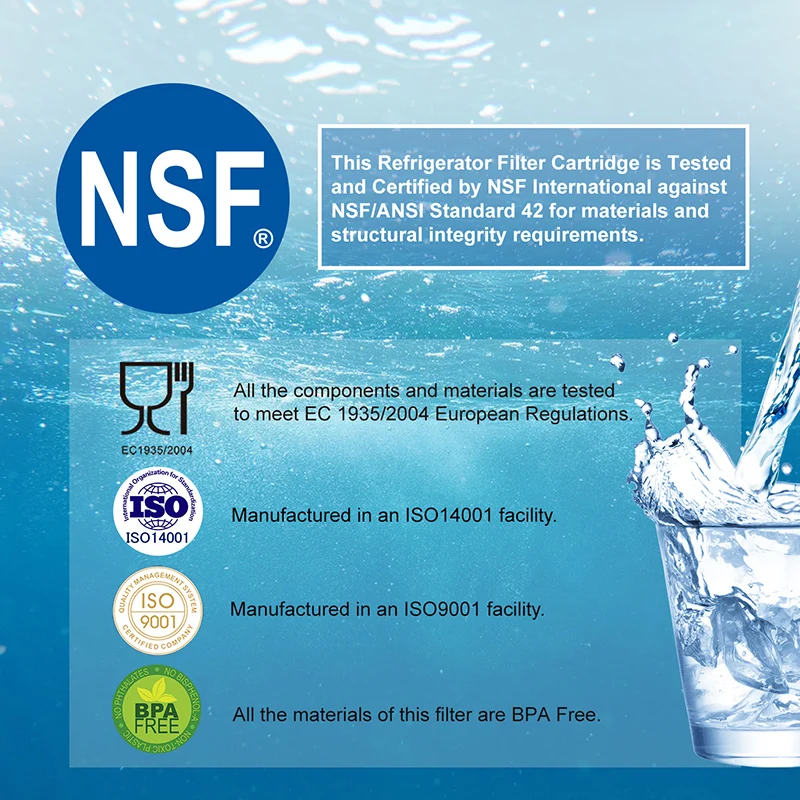  Картридж фильтра для воды Nsf со склада оптовая цена Сменный фильтр в холодильнике американский 5 EDR5RXD1