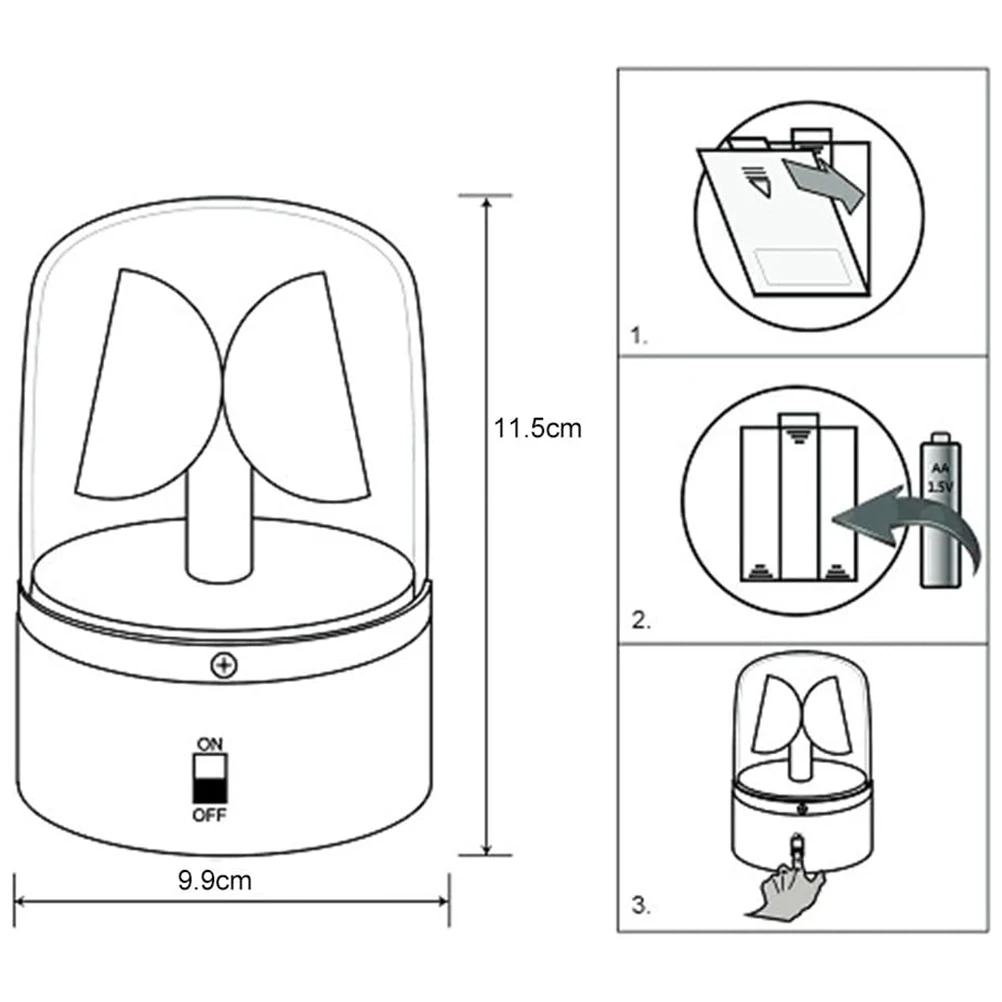 3inch 360 Degree Rotating Mini Led Battery Powered Beacon DJ Stage Effect Beam Strobe Light Desktop Lamp Party Flashing Night