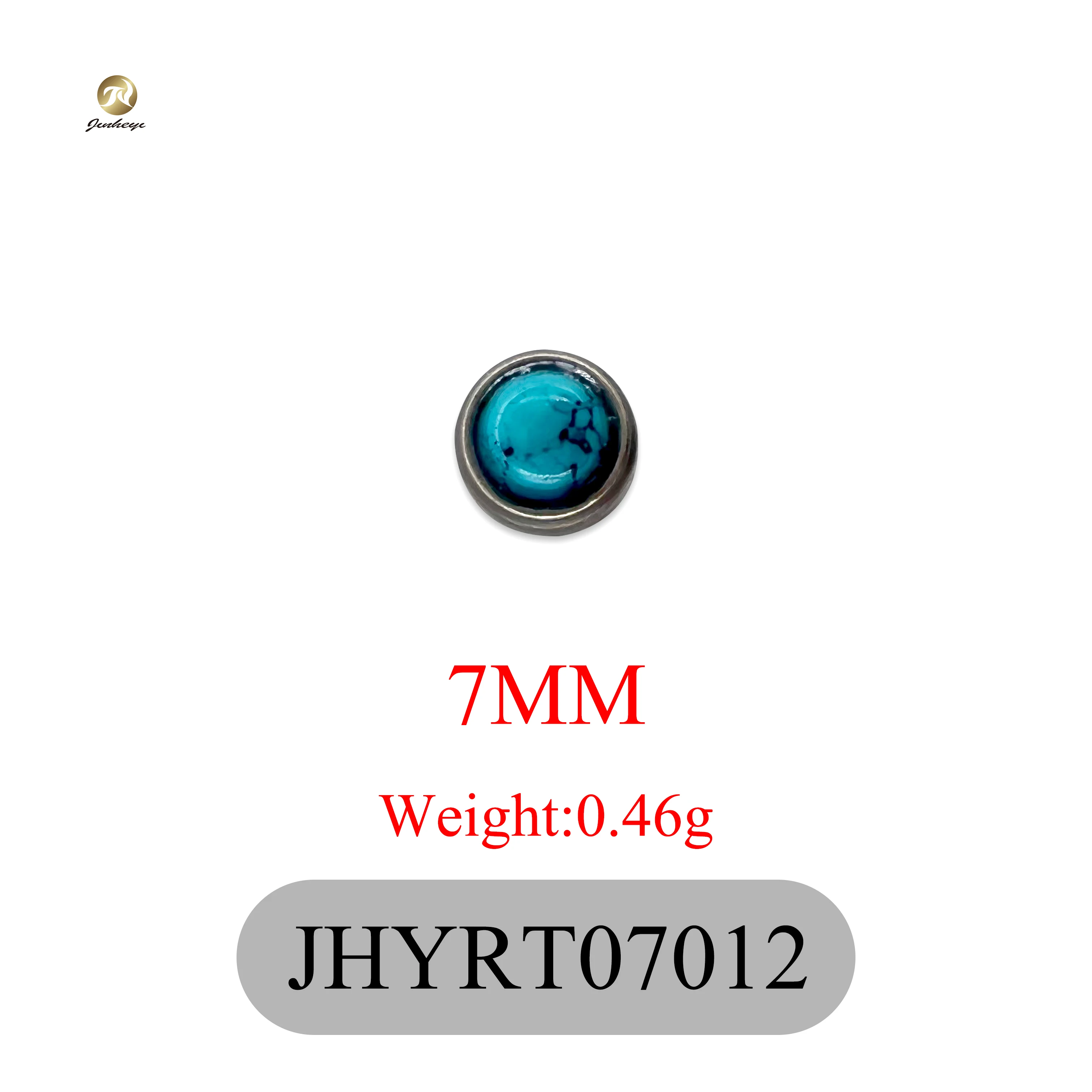 Turquoise Stones Semi-Circular Inlaid Pearl Beads Garment Rivets Clothing Colorful Round Pearl Garment Rivet