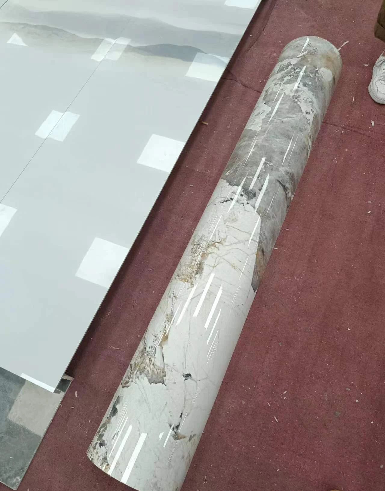 Thermal Bending Sintered Stone Hotel Villa Round-clad Columns Circular Domes Decoration Flexible Sintered Stone Slab