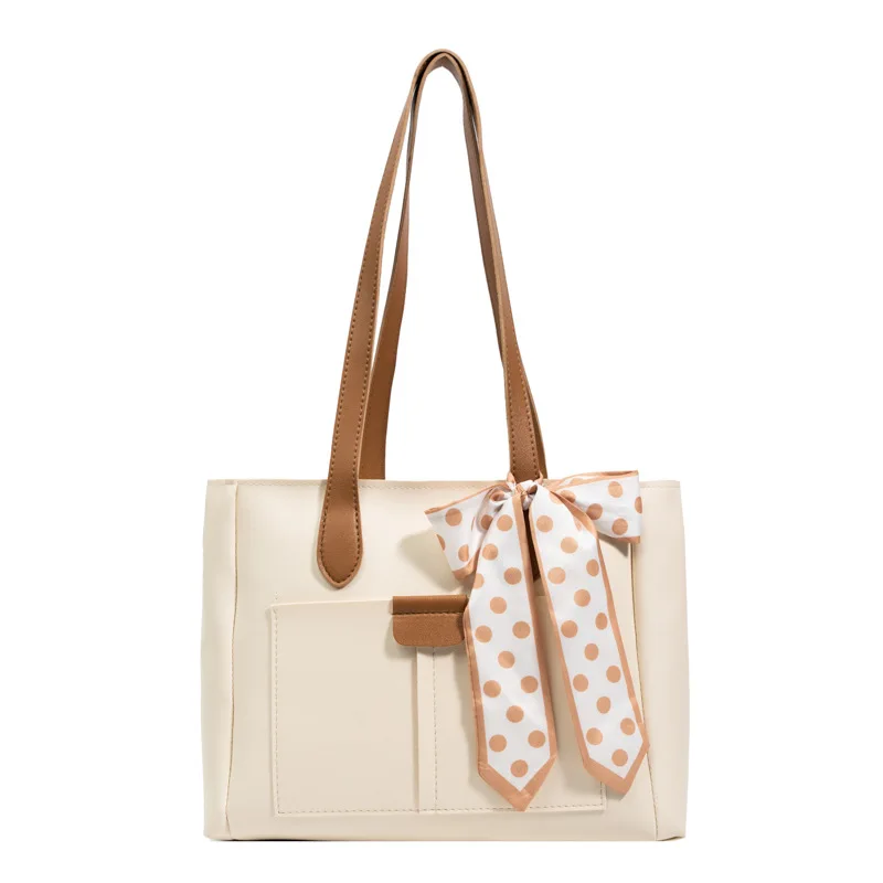 PU large shoulder bag new fashionable with pockets shoulder tote bag leather handbags ladies wholesale