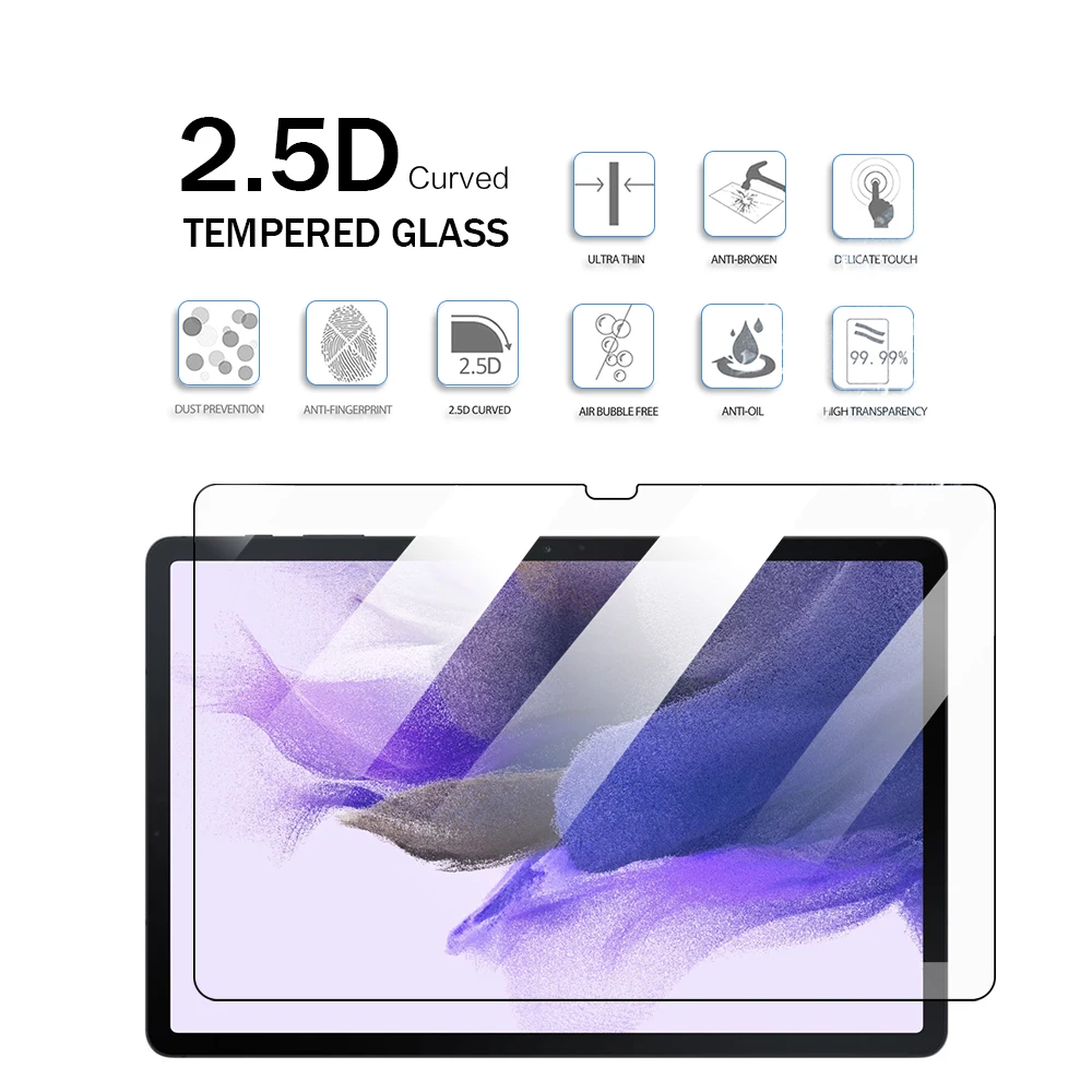 Anti Glare Clear Shockproof tablet Tempered Glass Screen Protector for Samsung Galaxy Tab S8 plus  S7 Plus