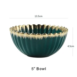 factory supplier dinner set luxury plate ceramic tableware restaurant bowls gold plated dinnerware set
