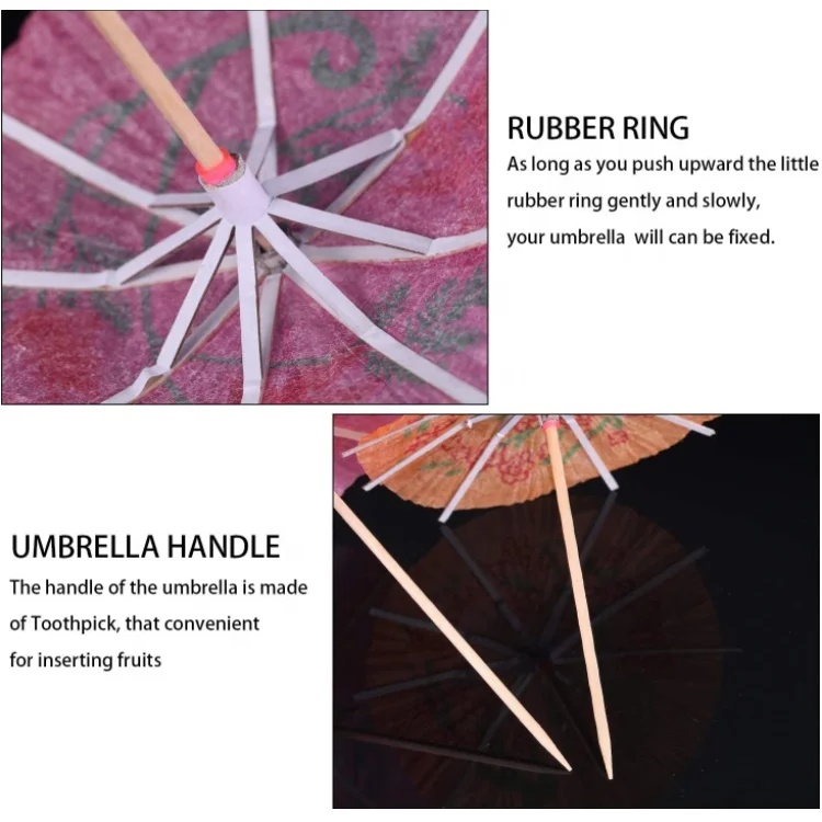 Drink Party Umbrella Cocktail Pick Parasol Toothpicks Fruit Picks 144PCS