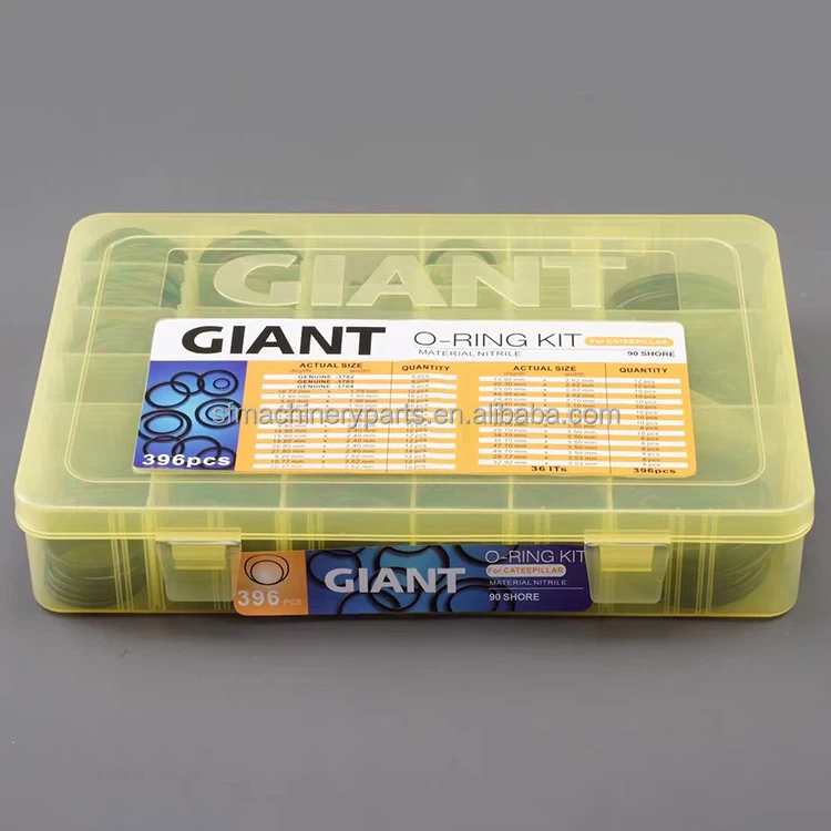 Excavator Parts 396 Pcs 90 Shore Giant O Ring Box O-Ring Kit Box