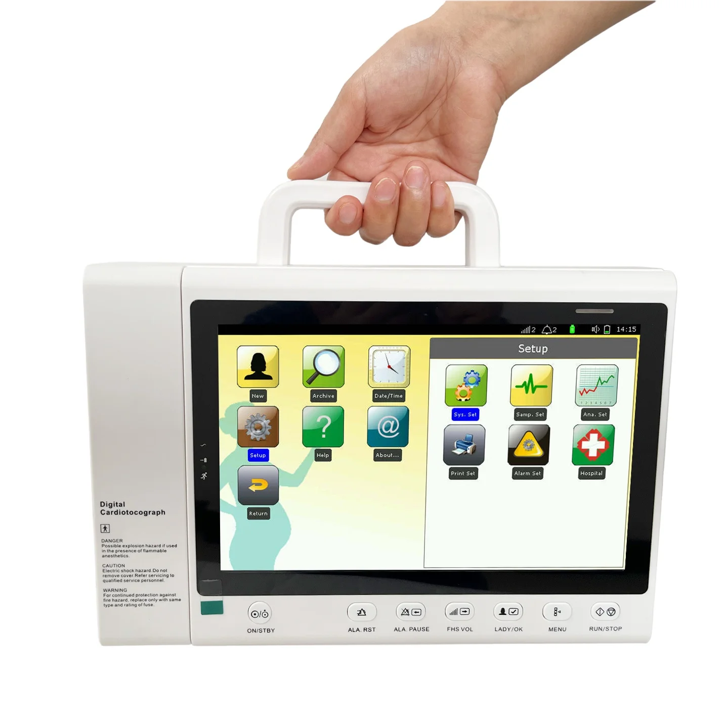 Portable ECG Machine Color Touch Large Screen Print 12 Channel Portable Electrocardiograph