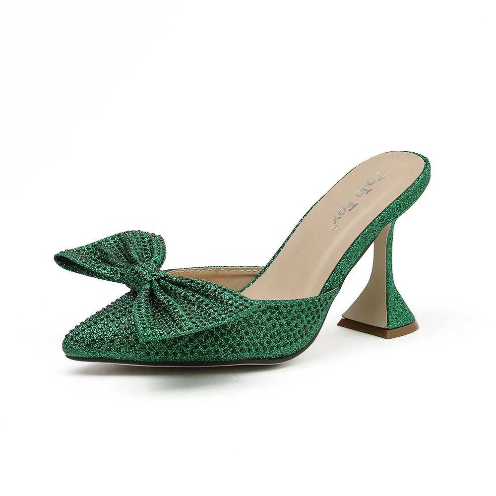 
Popular Explosion Model and Rhinestone Bow Wine Club Heel Pumps for Sexy Ladies 