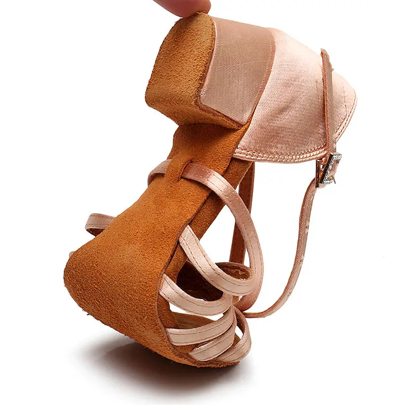 Real Silk Kids Latin Dance Shoes Soft Sole Ladies Children Salsa Ballroom Dance Shoes Wholesale