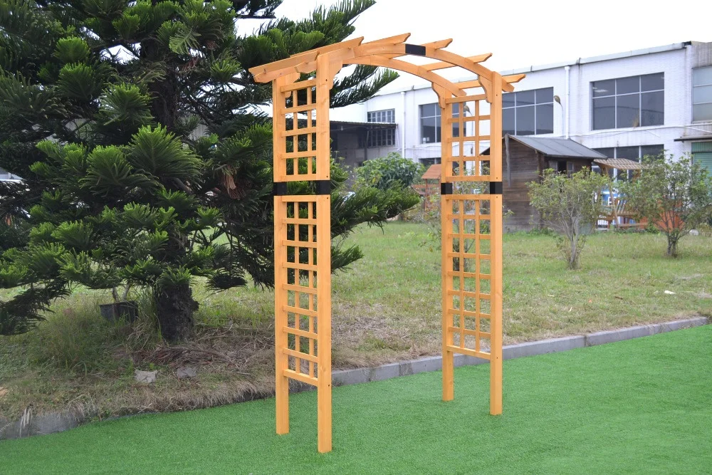 wooden garden arbor